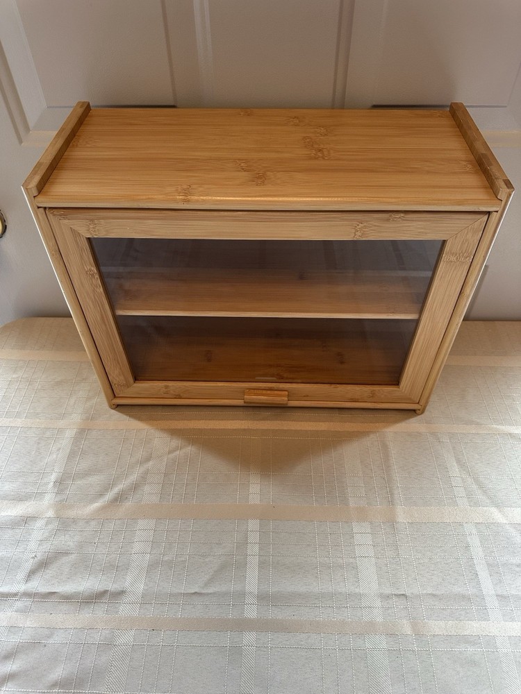 Wood Display Case PlexiGlass Doors 2 shelf Counter Display