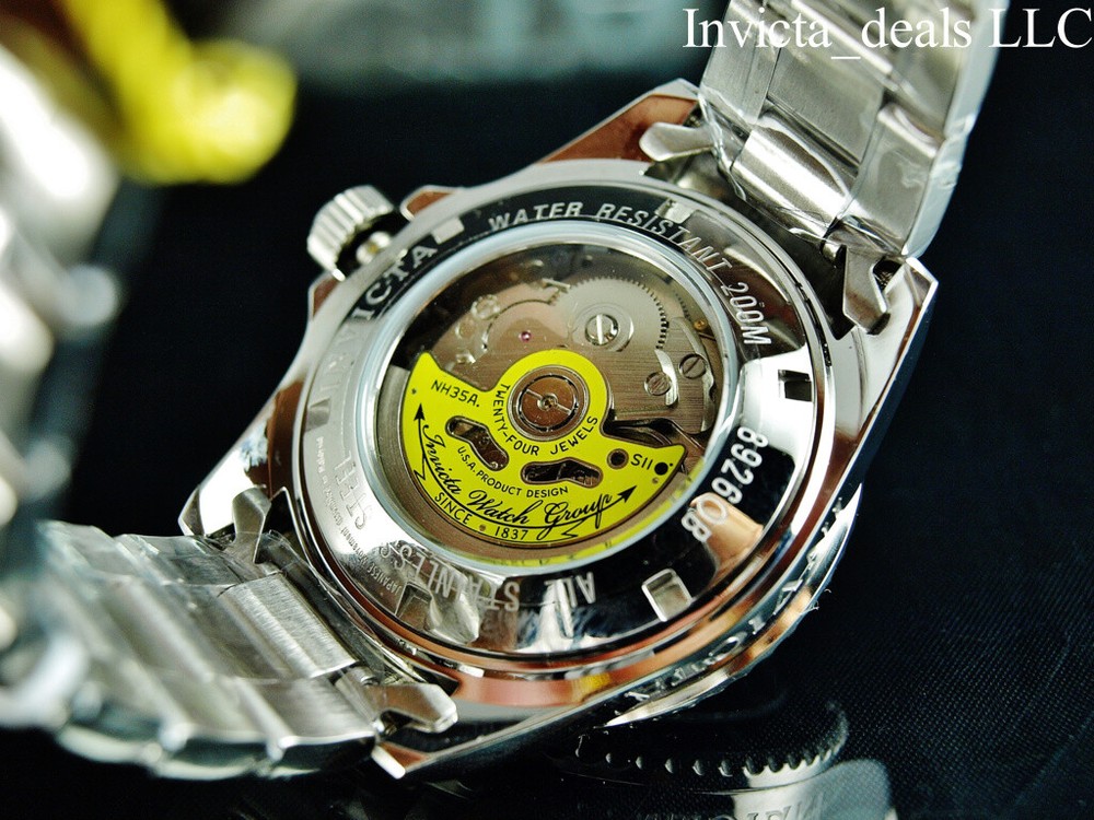 Invicta Men's 40mm Pro Diver AUTOMATIC NH35A BLACK DIAL Silver Watch
