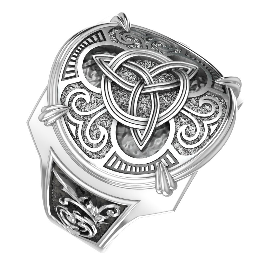925 Sterling Silver Irish Celtic Triquetra Trinity Knot Ring