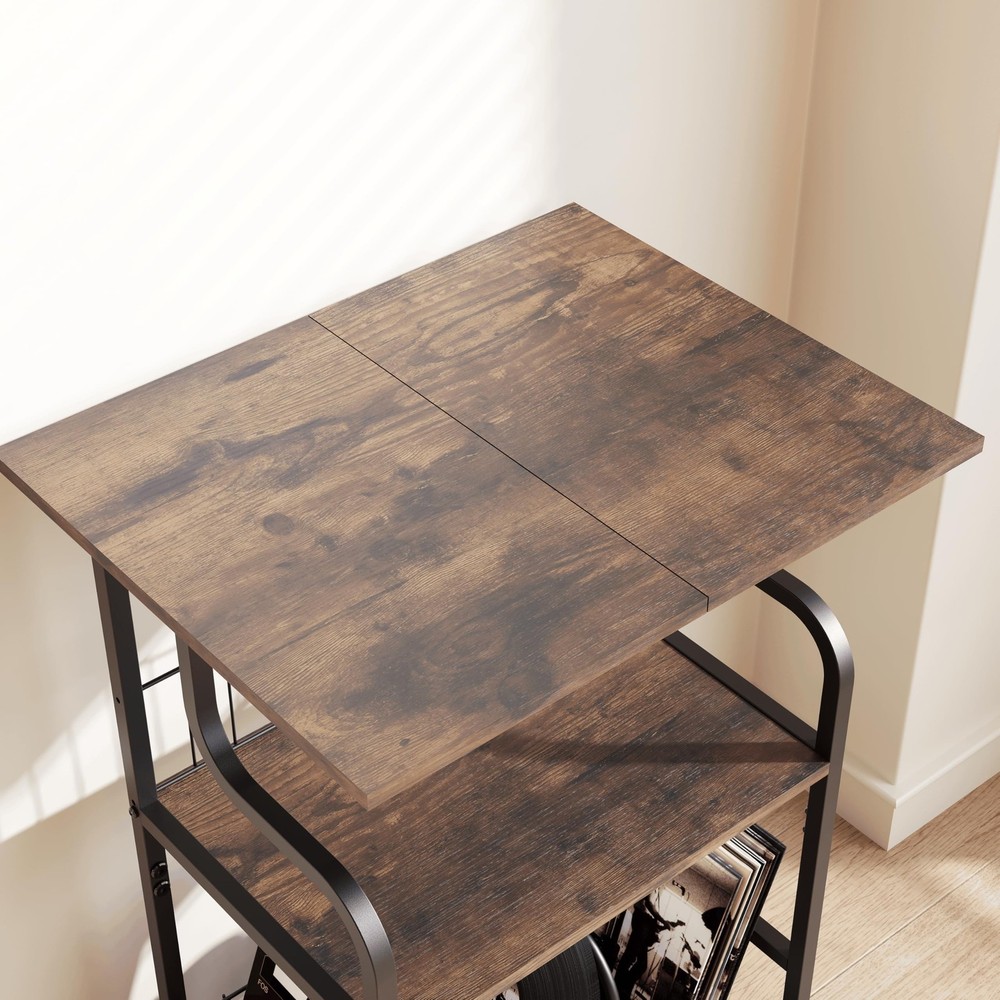 Record Player Stand, 3-Tier Record Player Table, Vinyl Record Storage with Ex...