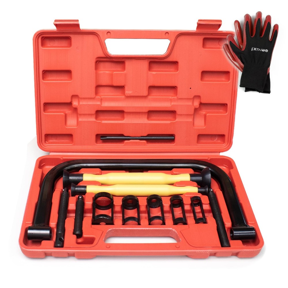 Valve Spring Compressor Set, 10-Piece Valve Spring Removal Tool & 2-Piece Val...