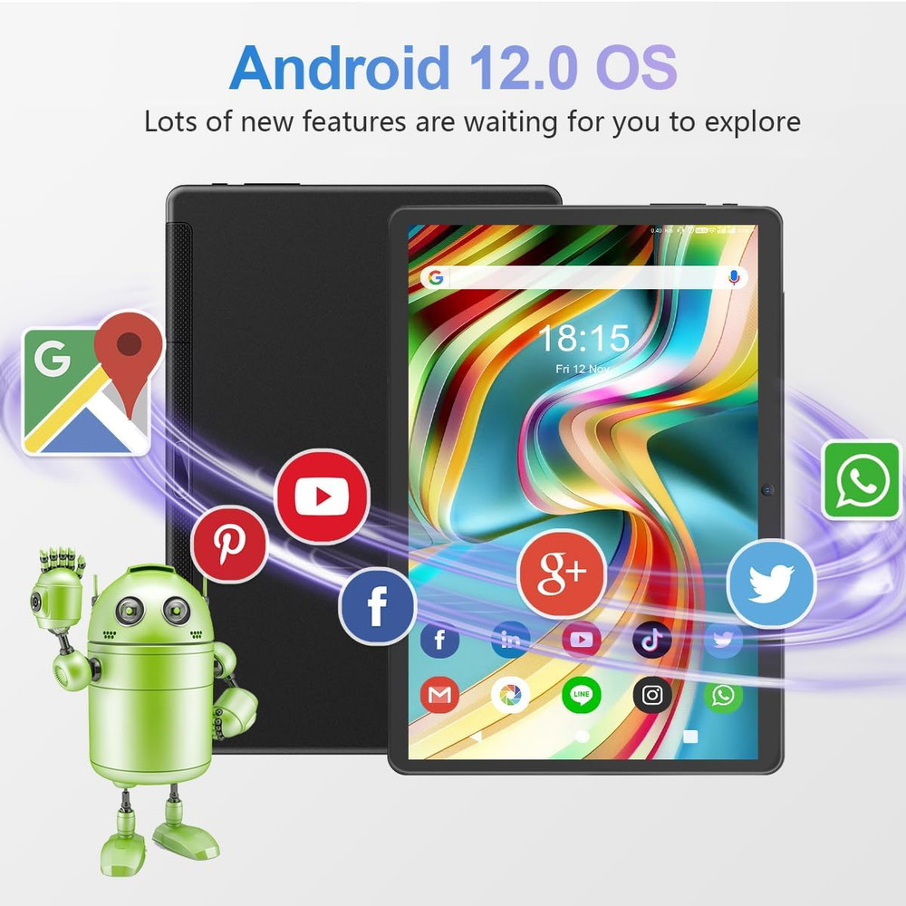 Tablet 10.1 Inch Android 12 Tablet 2024 Latest Update Octa-Core Processor with 6