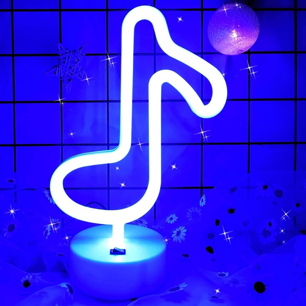 Musical Note Lights LED Light Music Neon Sign Blue