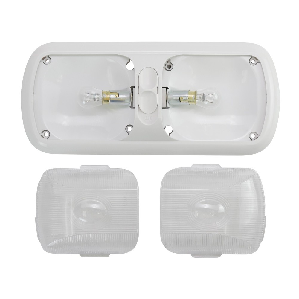 NEW RV Incandescent Double Dome Clear Interior Ceiling Light Boat Camper Trailer