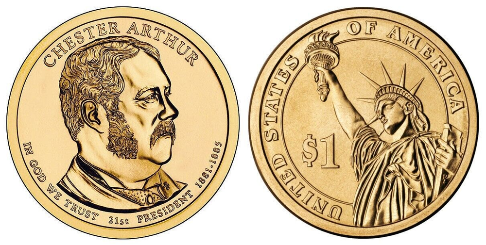 2012 D Chester Arthur Presidential Dollar From Mint Roll