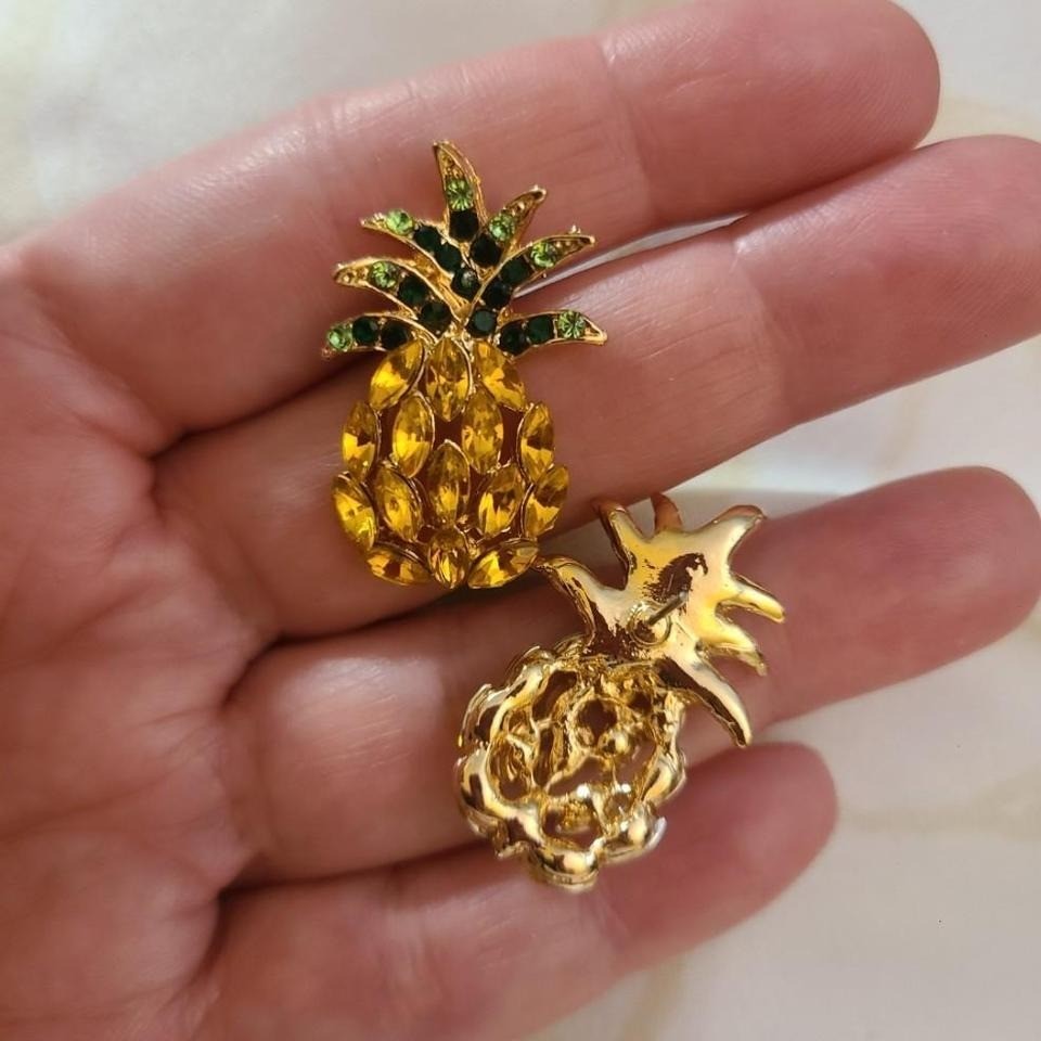 pineapple earrings Betsey Johnson studs