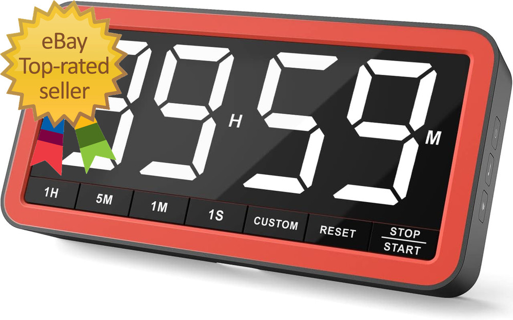 Digital Kitchen Timer with 7.8” Extra Large Display, Magnetic LED, with 3 Bright