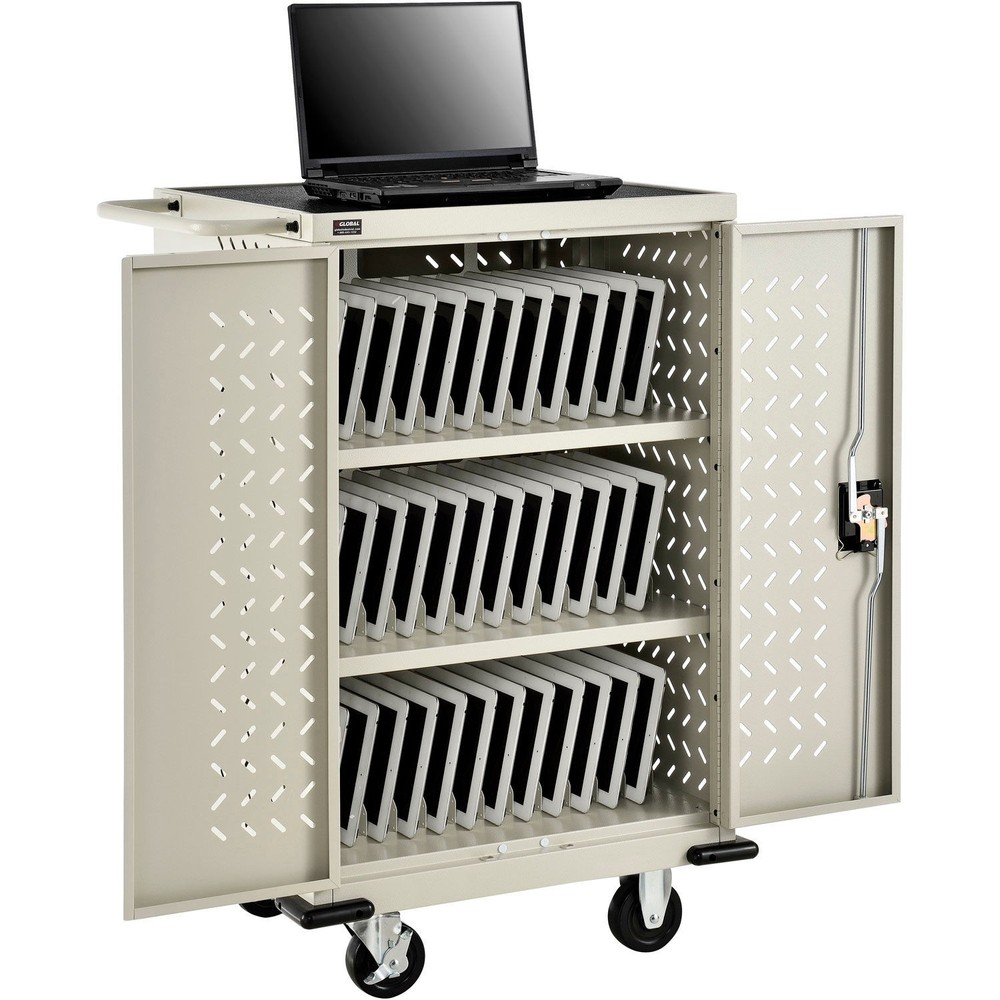 Mobile Storage Charging Cart 36 Tablet Device Capacity Putty Assembled