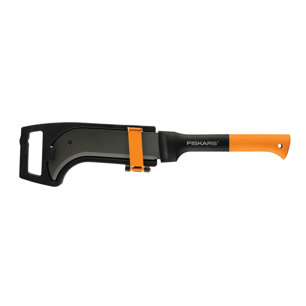 10" Brush Axe with Safety Sheath - Fixed Handle - Black/Orange