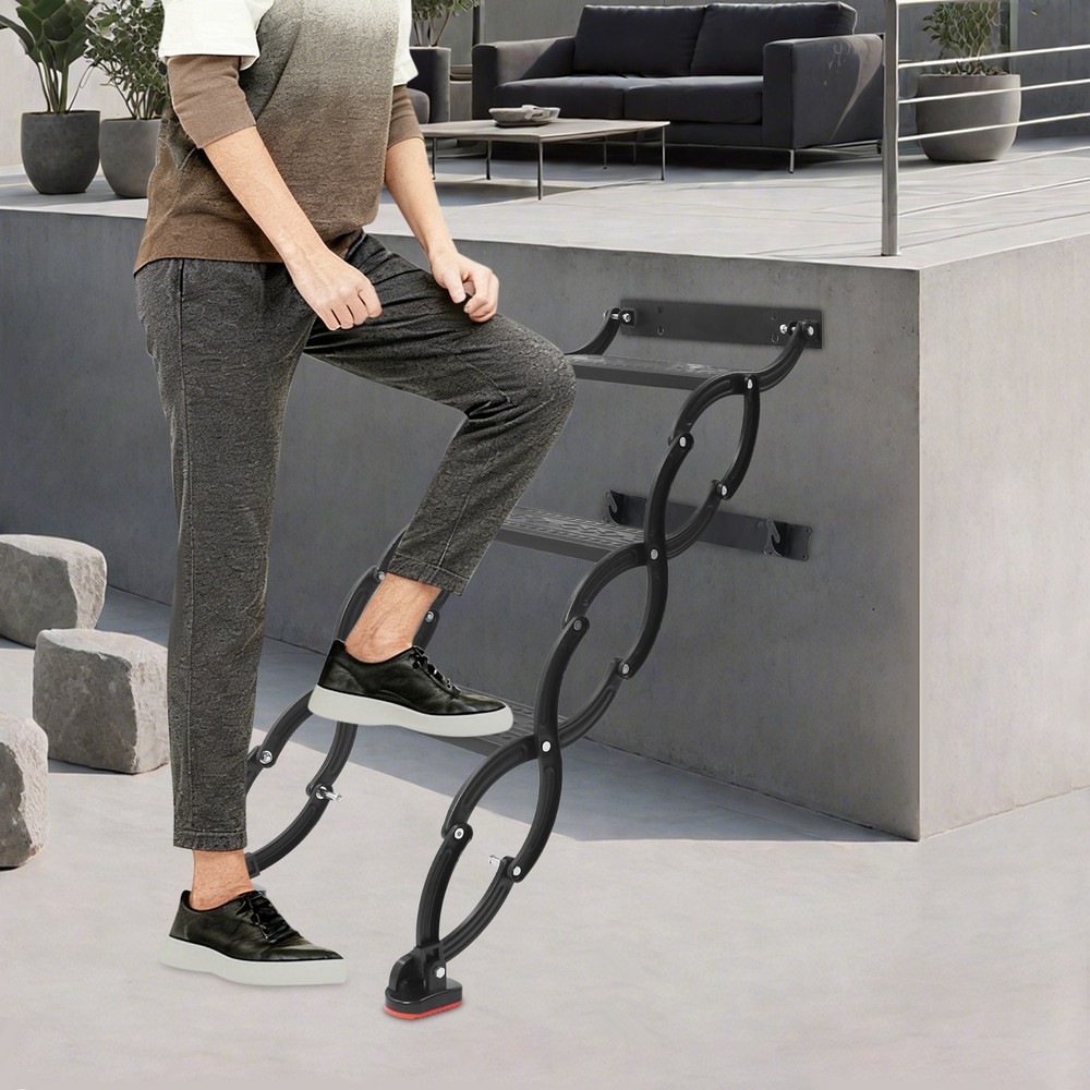 Wall Mounted Folding Ladder Telescoping Step Ladders Retractable Folding Stair