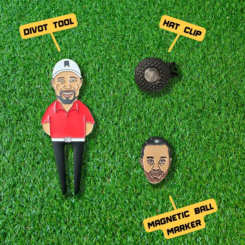 Tiger Divot Tool and Ball Marker Gift Set