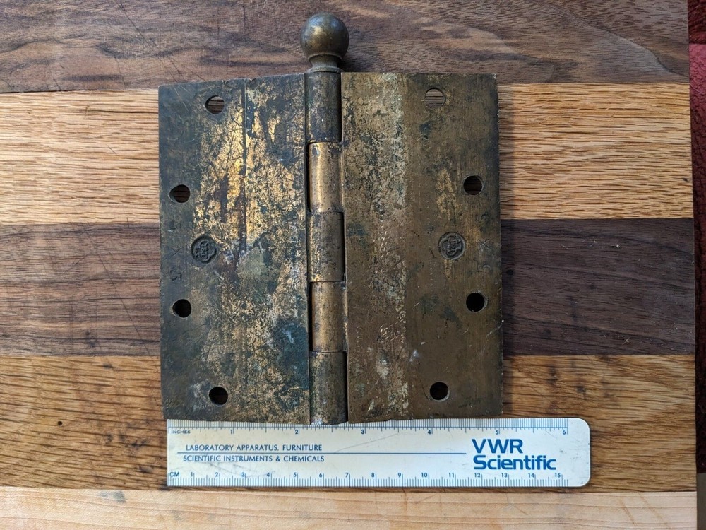 Antique Vintage SOLID Brass 5” Door Hinge