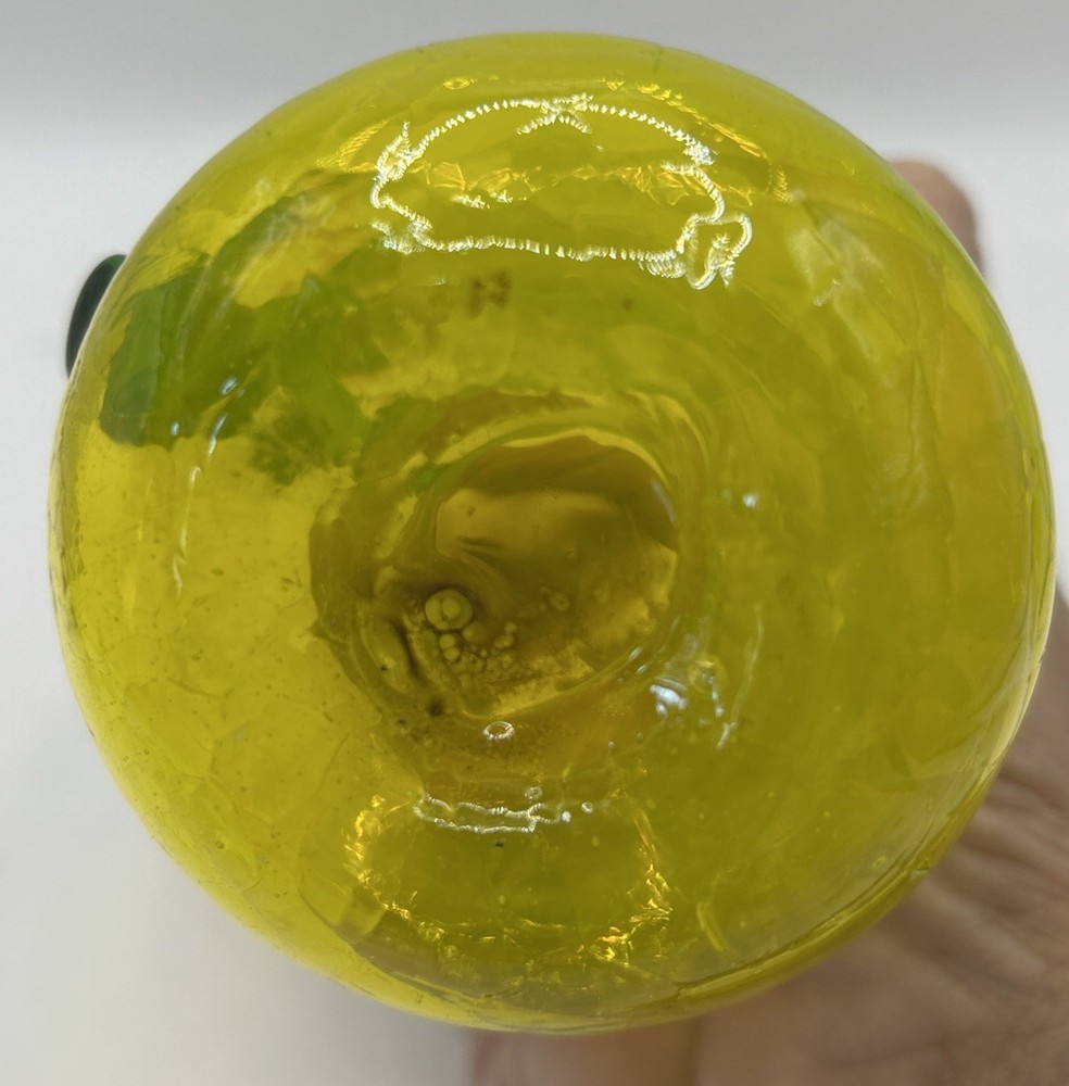 Crackle glass creamer with applied handle