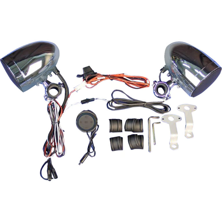 J&M Bluetooth Handlebar Mount Self-Amplified Speaker Kit Motorcycle