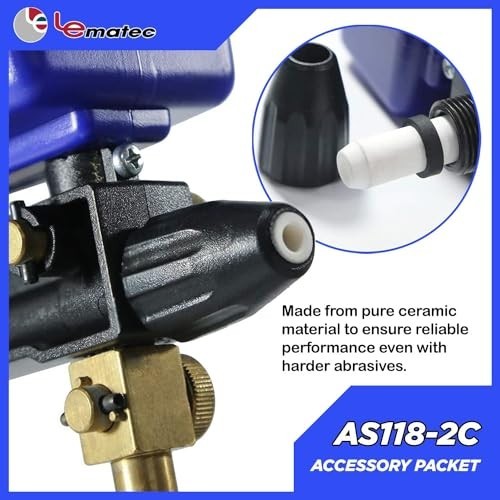 Sandblaster Accessory Kit - Ceramic Nozzle Tip, 2 Dust Covers & Storage Case, Du