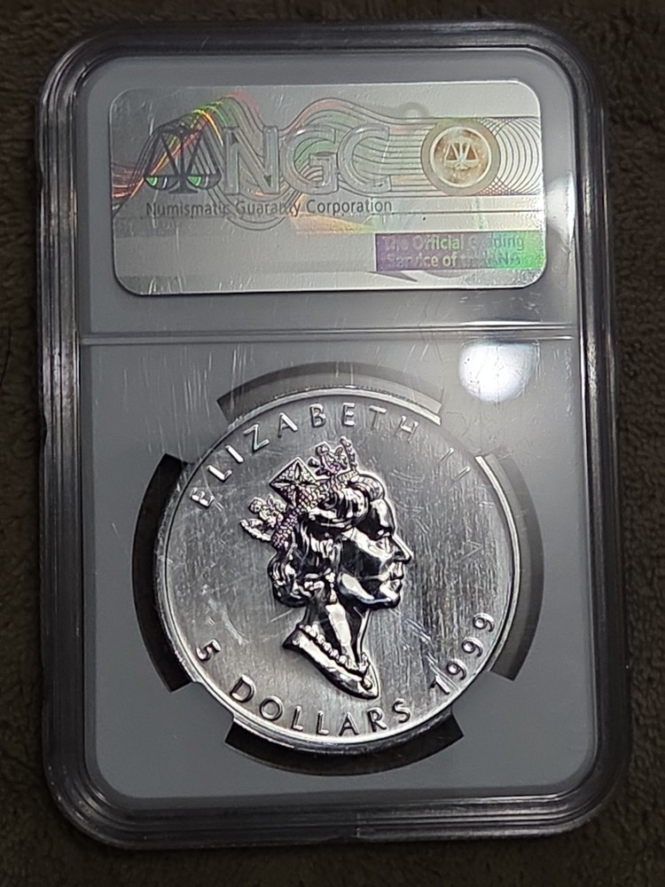 1999 CANADA MAPLE LEAF S$5 MS68 NGC