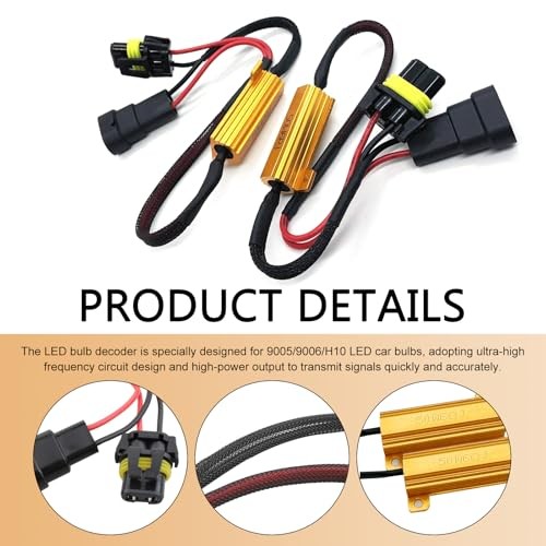 2 PCS Car Light Decoder, 9005 9006 Canbus Decoder, Copper Wire LED Load