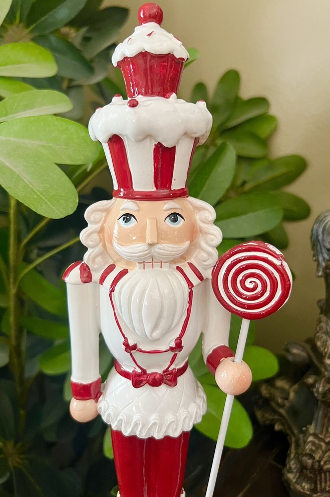 BRAND NEW CHRISTMAS PEPPERMINT CANDY LAND CUPCAKE RED NUTCRACKER 14"