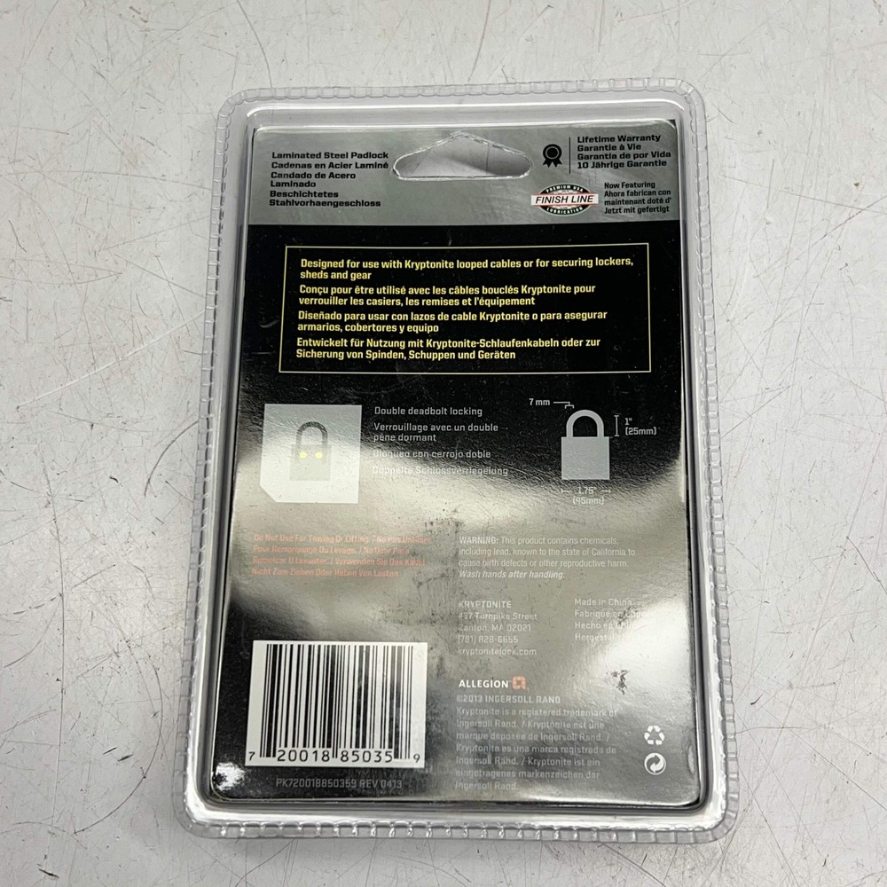 KRYPTONITE (2 PACK) Laminated Steel Padlock 1 3/4" (45MM) Chrome/Black