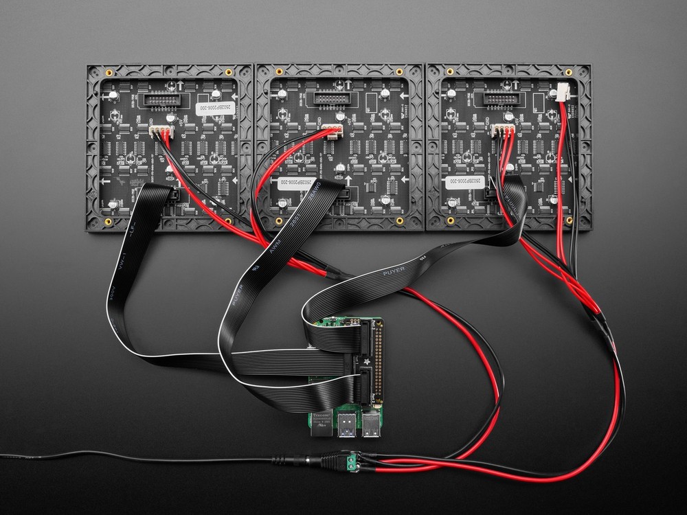 Adafruit Triple LED Matrix Bonnet for Raspberry Pi, HUB75, 6358