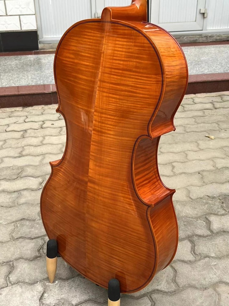 Stradivarius style 4 Strings Student Cello 1/2 with bow/Bag,flame back. gopd ton