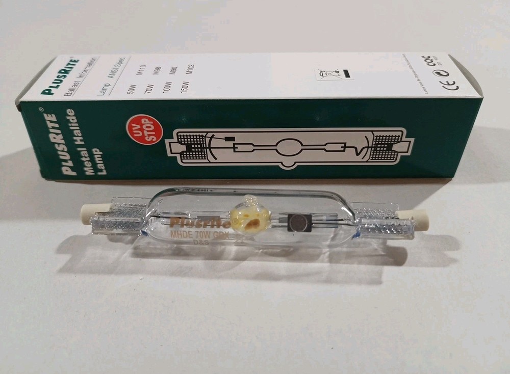 GREEN - METAL HALIDE COLOUR 70W RX7S PLUSRITE LIGHT LAMP BULB DOUBLE ENDED