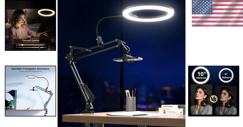 Desk Tripod Ring Light for Video Recording