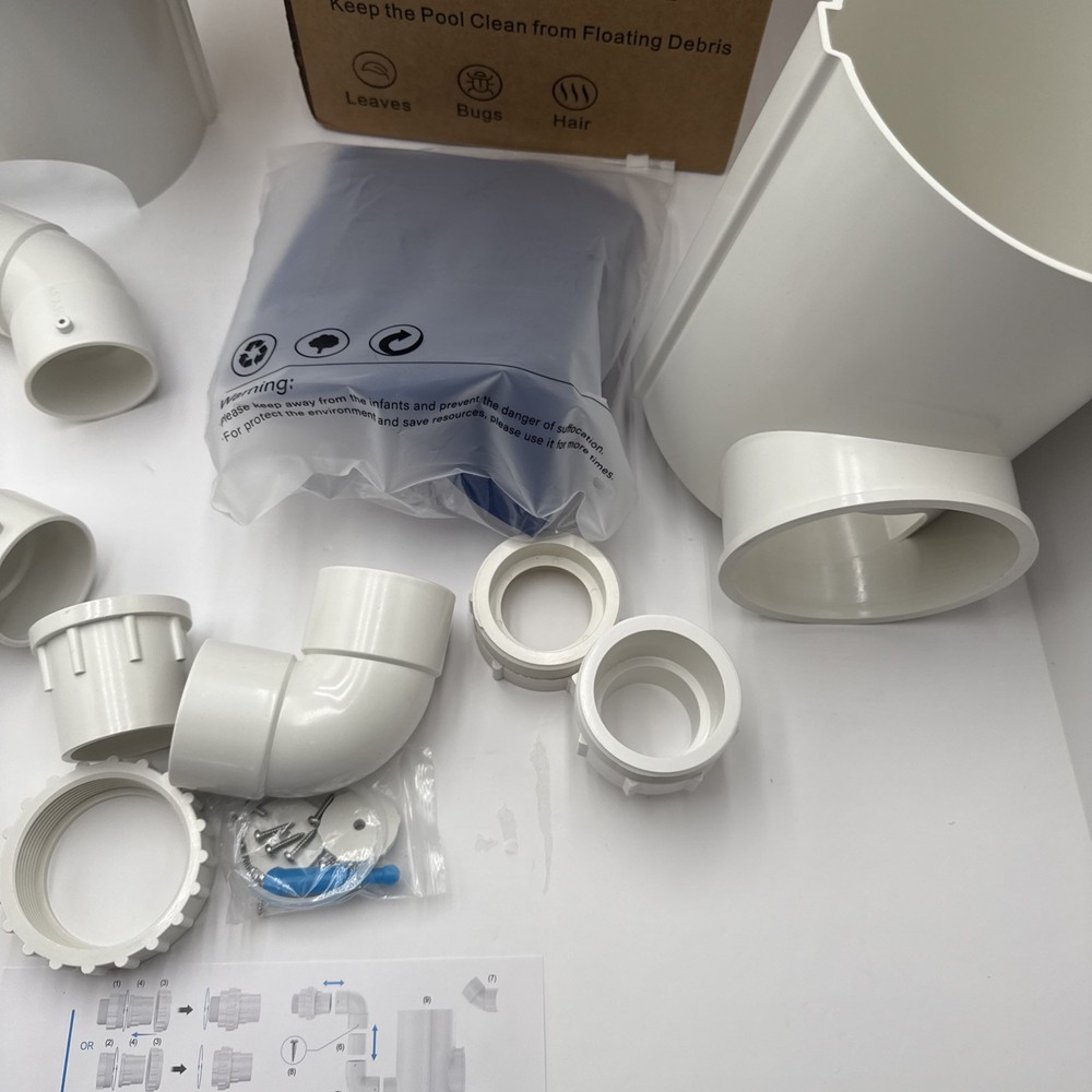 Automatic Pool Surface Skimmer Cleaner Return Jet Powered Leaf Debris Catcher