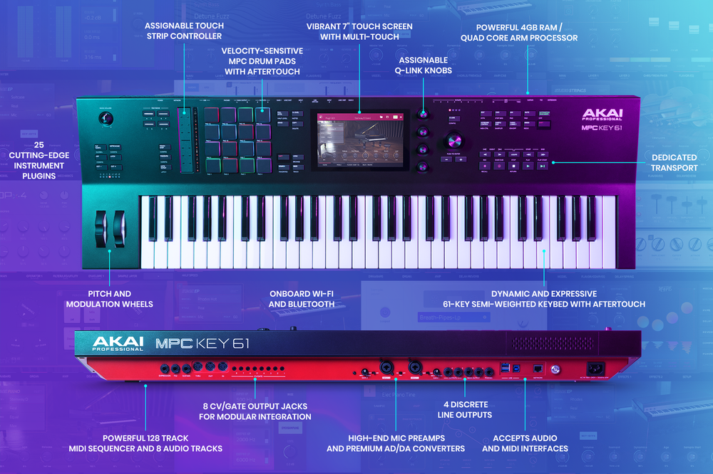 Akai MPC Key 61 Professional Standalone Synthesizer Keyboard Sampler & Sequencer