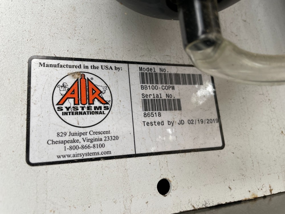 Air Filtration System 100 CFM Air Systems Breather Box BB100 Panel Mounted