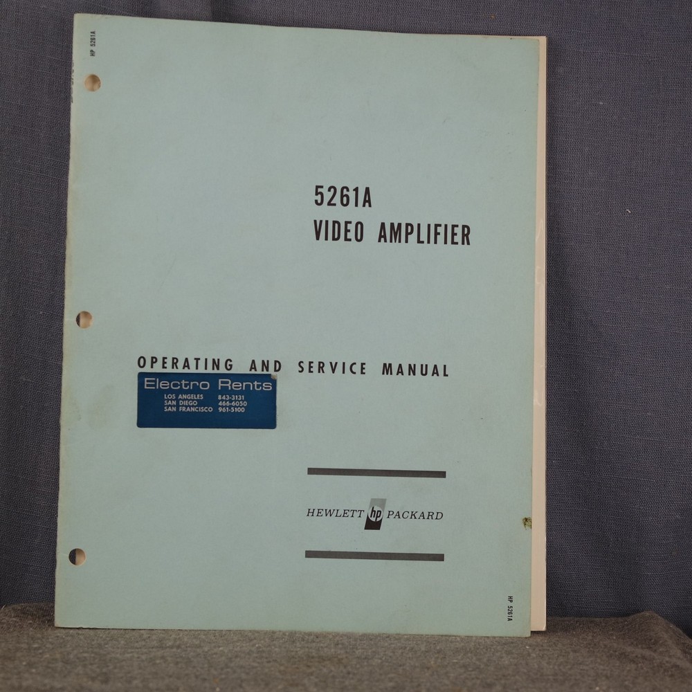 HP 5261A Video Amplifier Operating and Service Manual
