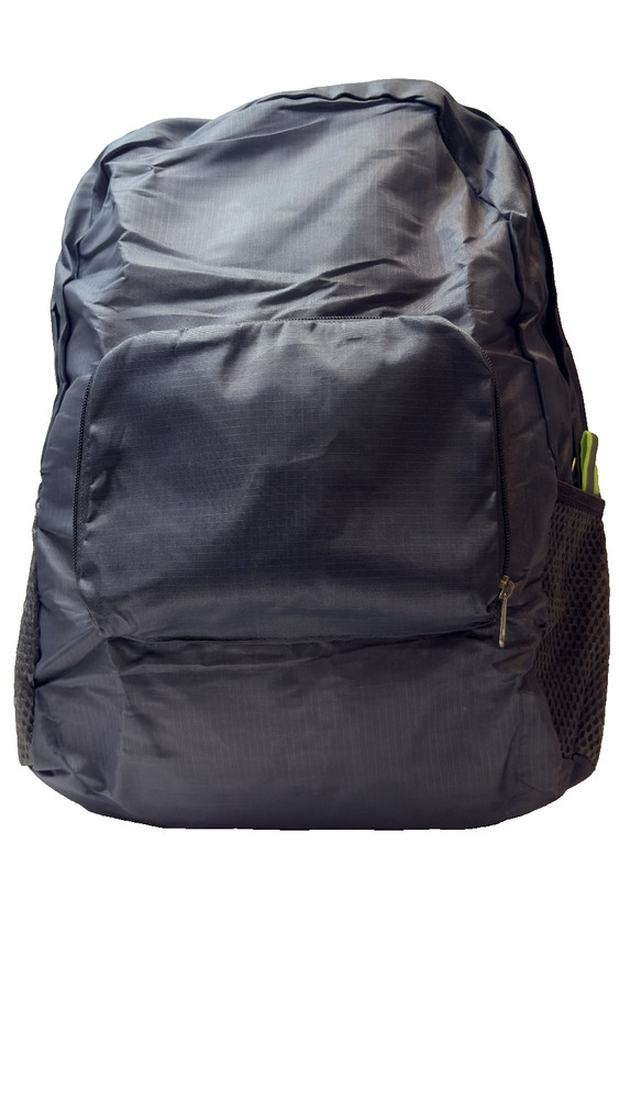 NYLON FOLD-ABLE LIGHTWEIGHT WATERPROOF TRAVEL BACKPACK GRAY