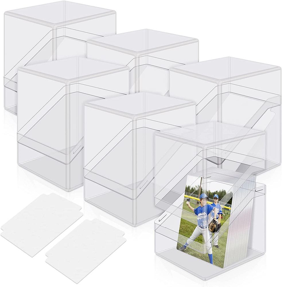 Card Deck Cases 6 Pack Acrylic Commander Deck Box Holding 100+ Sleeve...