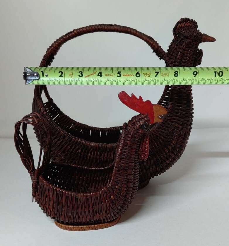 Chicken & Rooster Wicker Crafting Baskets