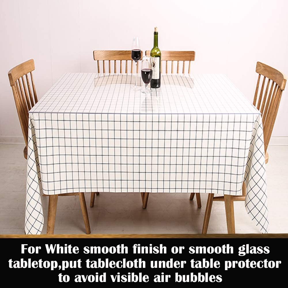 2 Sets Rectangular Clear Table Protector Plastic Tablecloth Cover Wooden Furn...