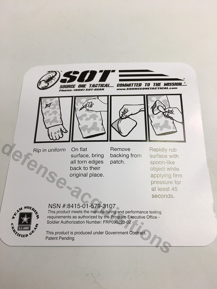 Source One Tactical ACU Uniform Gear Adhesive Repair Patch -NO IRON NEEDED- USGI