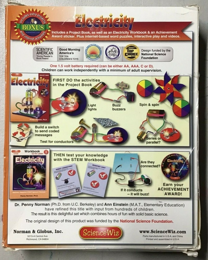 ScienceWiz Electricity Kit 20 Projects with Workbook - NEW