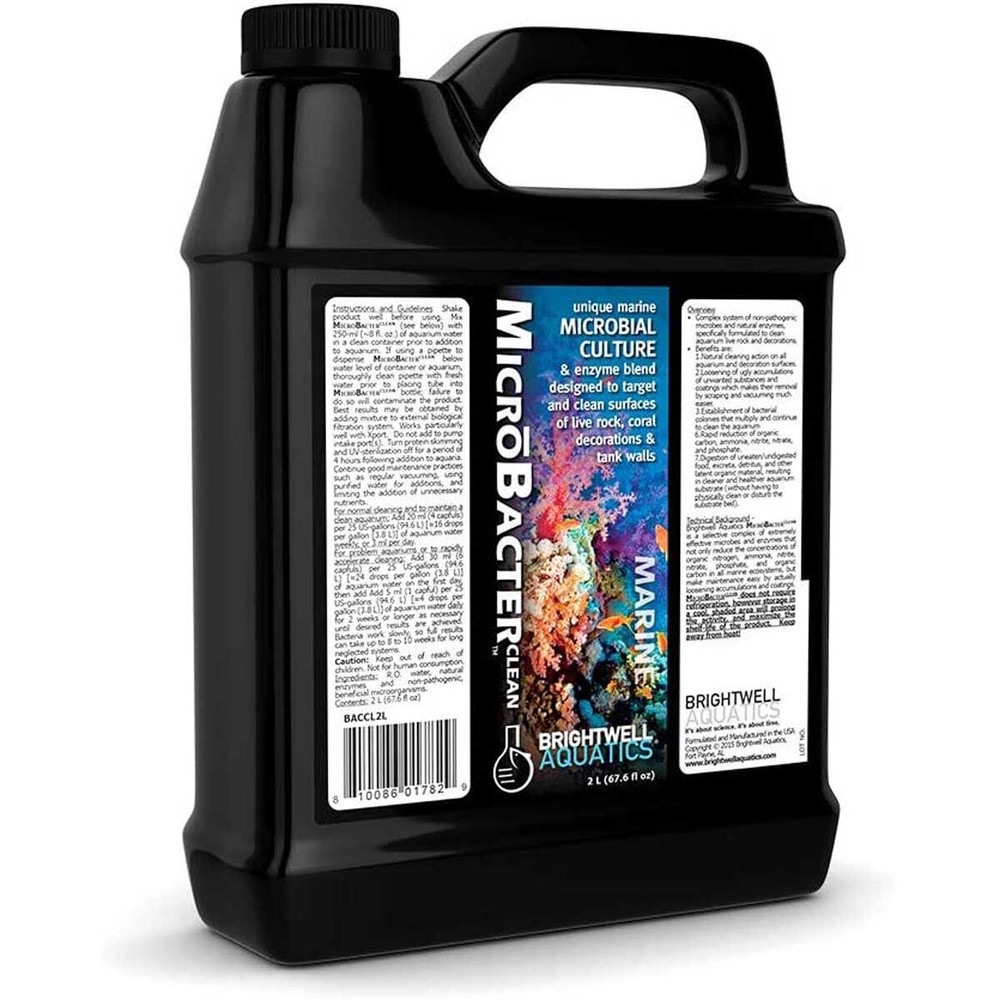 Brightwell Aquatics MicroBacterCLEAN 2 Liters Reef Cleaning Enzyme Complex