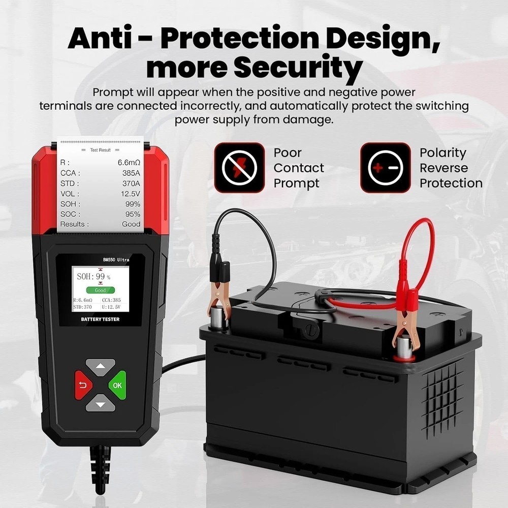 12V Battery Diagnostic Tester Cranking Start 100-2000CCA Analyzer