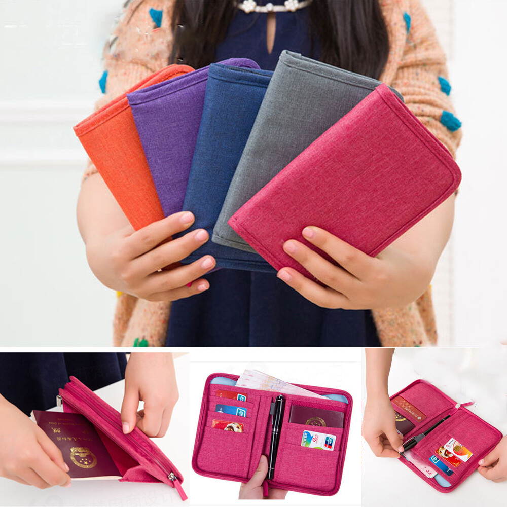 Travel Passport Holder Multi-function Document Package Multiple Card Wallet US
