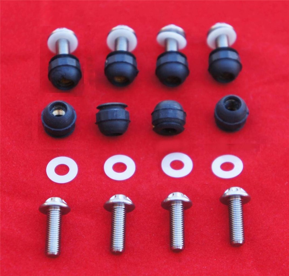 DUCATI SILVER TITANIUM SCREEN WINDSCREEN SCREW WELL NUTS 24PC KIT 1299 PANIGALE