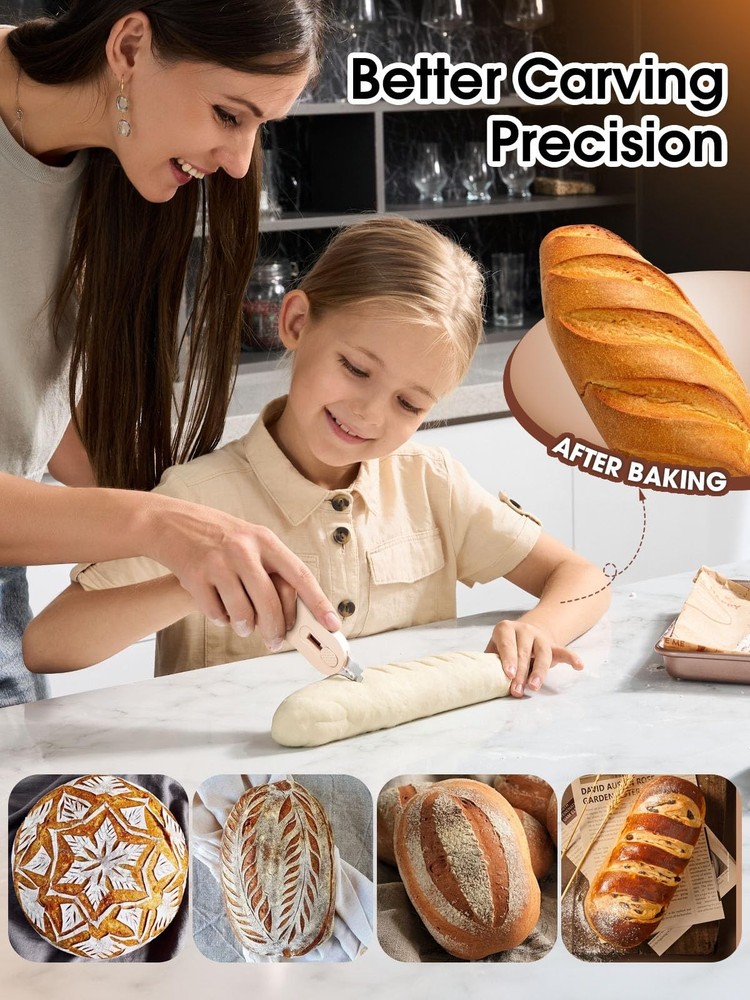 Bread Lame Dough Scoring Tool with Extractable & Magnetic - Bread Knife Sourd...