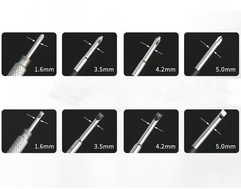 8-in-1 Multi-Function Screwdriver Set with 6 LED Flashlights, Assorted Bits