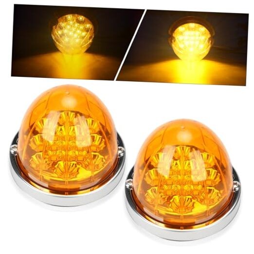 2PCS Watermelon Lights, 17 LED Dual Function Watermelon Light Lens with Amber