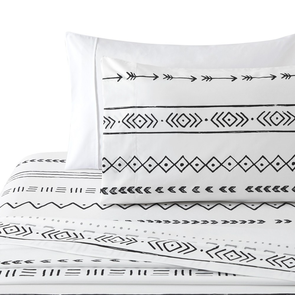 Printed Rayon from Bamboo Deep Pocket 6 Pieces Sheet Set Modern Geometric Double