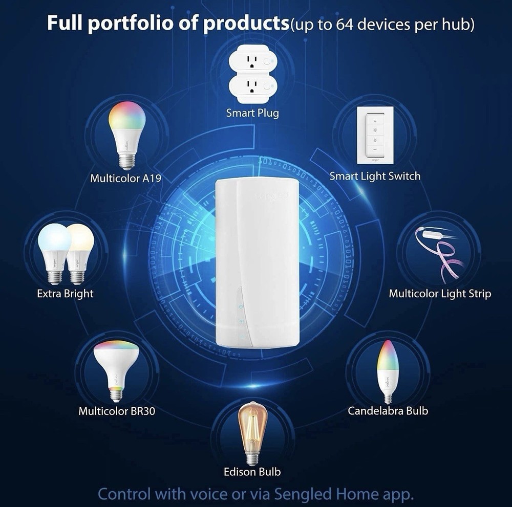 Sengled Zigbee Smart LED Strip Lights Starter Kit Include 16.4ft Smart Light ...