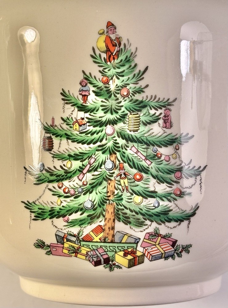 Spode Christmas Tree 5 3/8" by 6 5/8" Cachepot - England - EUC in Original Box
