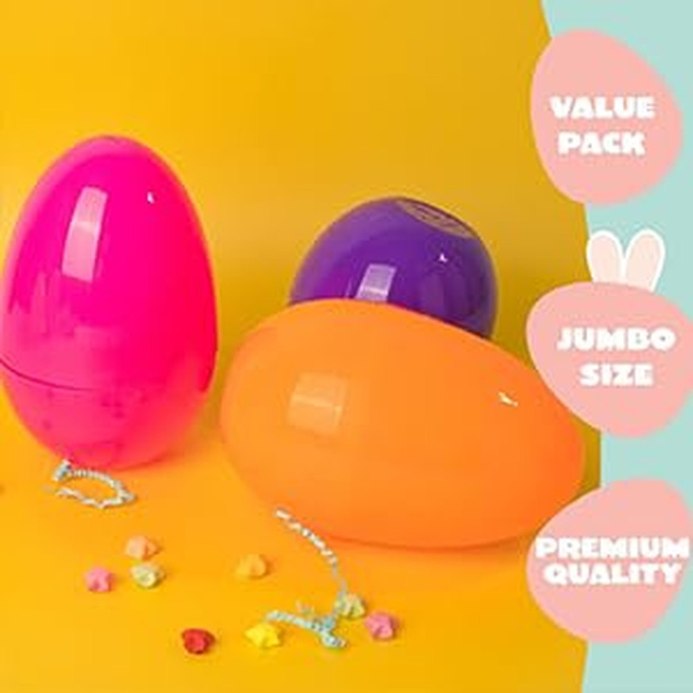 easter eggs，Jumbo Fillable Easter Eggs Colorful Bright Plastic Easter Egg