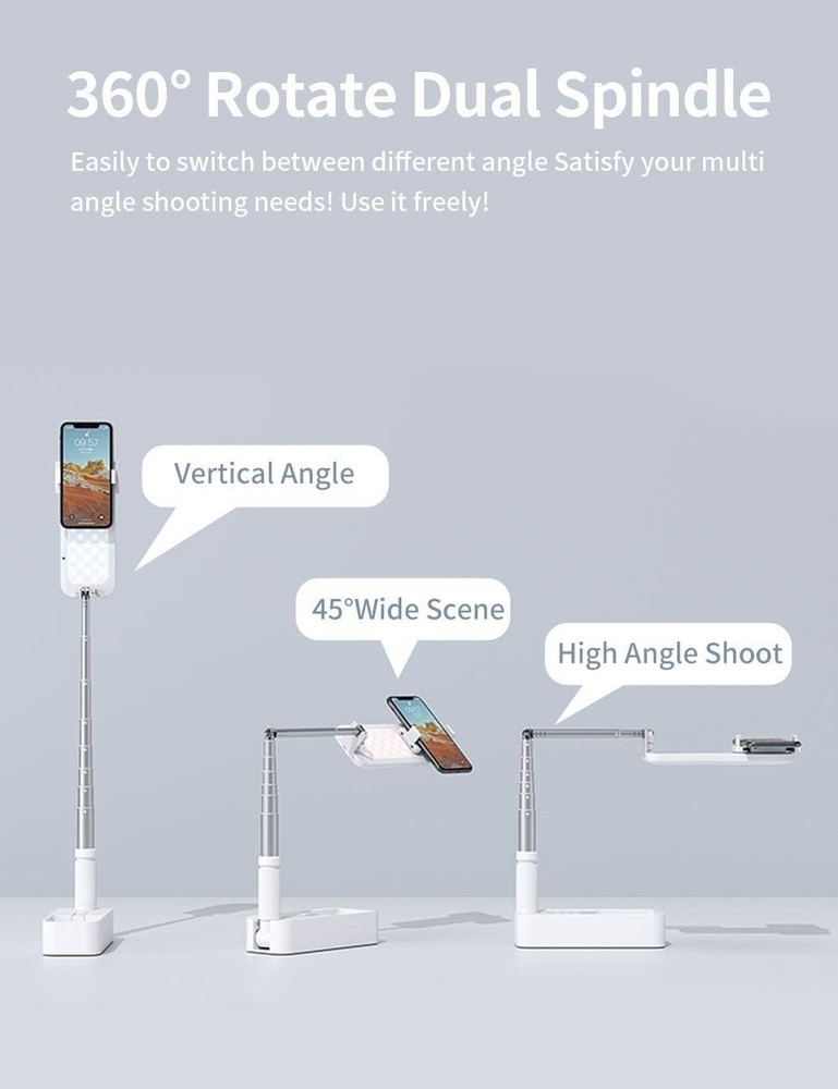 360° Rotatable Selfie Stand with Wireless Bluetooth Remote