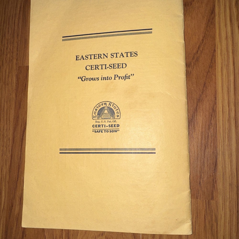 1929 Eastern States Know-Origin, Adapted Certi-Seed Book